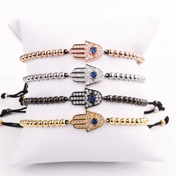 Jaravvi High Quality CZ Micro Pave Hand Stainless Steel Beads Handmade Cord Braided Macrame Friendship Bracelet Men Jewelry Gift