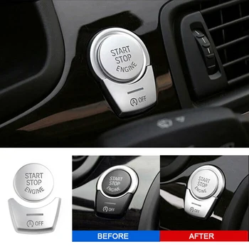 

2pcs Car Engine Start Stop Switch Push Button Replace Chrome Cover For BMW 5 Series F10 F07 Decoration Switch Accessories Cover