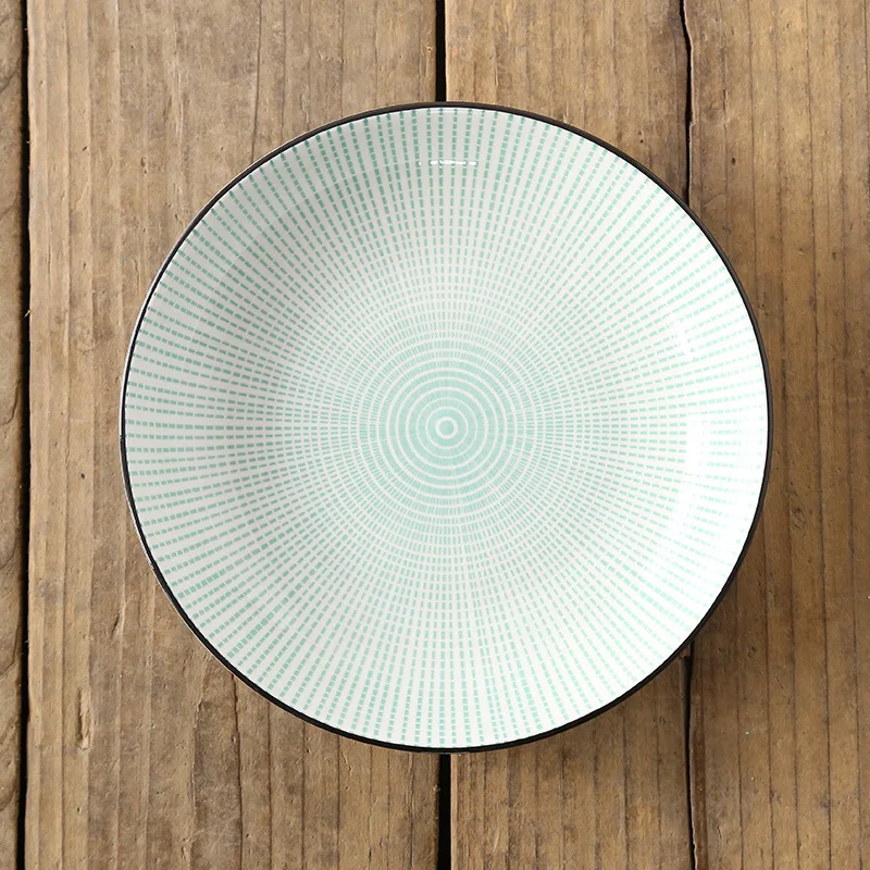 Гироборд с колесами 8 дюймов творческий Nordic Стиль Цвет печать подглазурная Керамика набор посуды для дома круглый глубокий еда тарелка наборы для ухода за кожей - Цвет: F