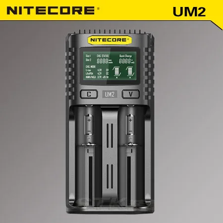 Nitecore UM2 USB с двумя слотами QC Зарядное устройство интеллигентая(ый) схема глобального страхования литий-ионный Аккумулятор AA AAA 18650 14500 21700 батарея Зарядное устройство