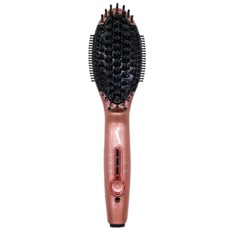 

EU Plug Mini Hair Straightener Brush Fast Heated Hair Comb Straightener Professional Straightening Brush for Travel Hair Iron