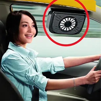 

1Pcs Solar Power Auto Window Fan Air Vent Cooling Fan Ventilation Cooler Radiator Solar Exhaust Fan with Rubber Stripping Car L1