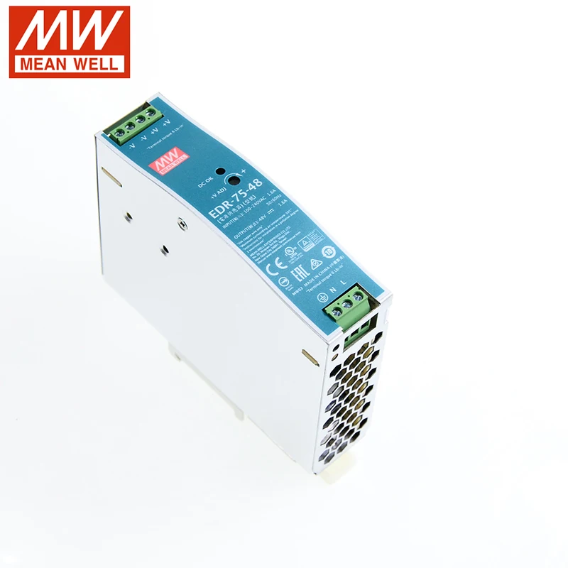 MEAN WELL EDR-75-48 75 48V DIN Реле переключения питания 110 V/220 V AC до 48V DC 1.6A промышленный блок питания