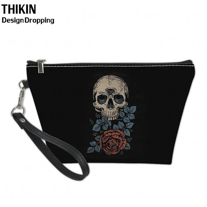 THIKIN Sugar Skull цветочный принт женская косметичка Органайзер дорожная сумка модный красивый чехол для макияжа сумка для женщин Набор для стирки сумки - Цвет: as picture