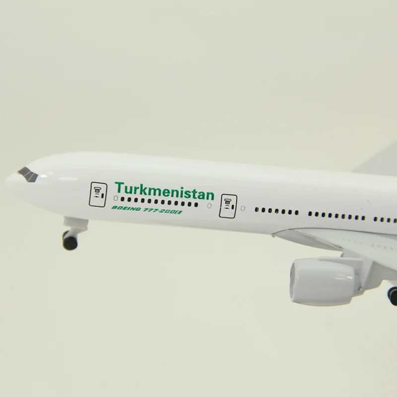 19 см игрушечные модели самолетов Boeing B777 air turkmenia airlines модель самолета литой Сплав модель самолета игрушки с посадочными шестернями