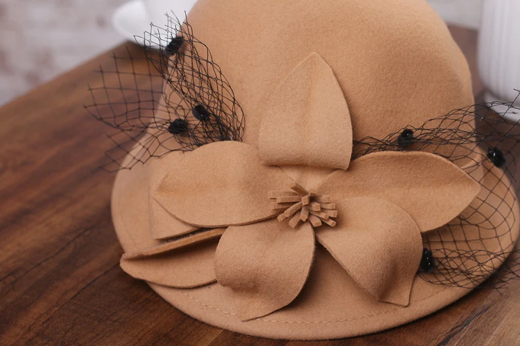Зимняя женская шапка 1920s в стиле Гэтсби, теплая шерстяная шапка с цветами, зимняя шапка, женские вечерние шапки, Женская Асимметричная шляпа