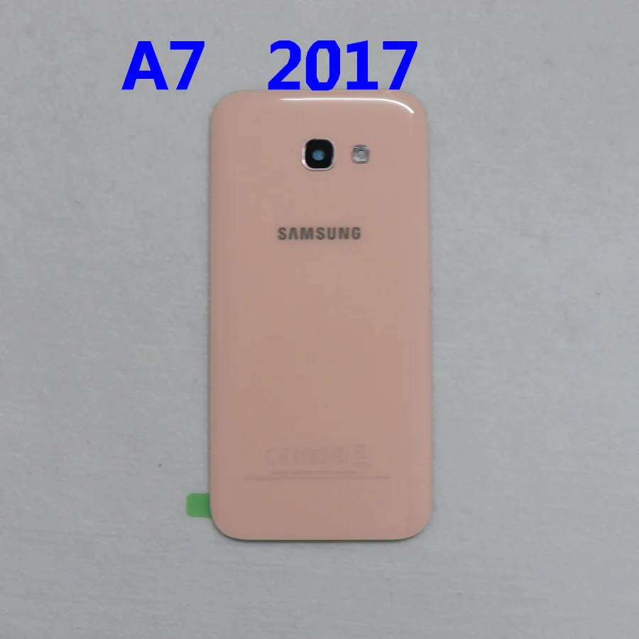 A7 2017 pink Заднее стекло для SAMSUNG Galaxy A3/A5/A7 A320 A520 A720 A320F A520F задняя крышка батарейного отсека задняя дверь Корпус чехол Замена - Цвет: A7 2017 pink