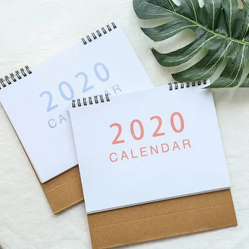 

Simple Desktop Standing Paper 2020 Double Coil Calendar Memo Daily Schedule Table Planner Yearly Agenda Desk Organizer