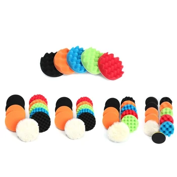 

Hot 11Pcs 3"/5"/6"/7" Waffle Buffer Compound Waxing Polishing Wheel Tool Sponge Pad Drill Adapter Kit Set for Auto Car Polisher