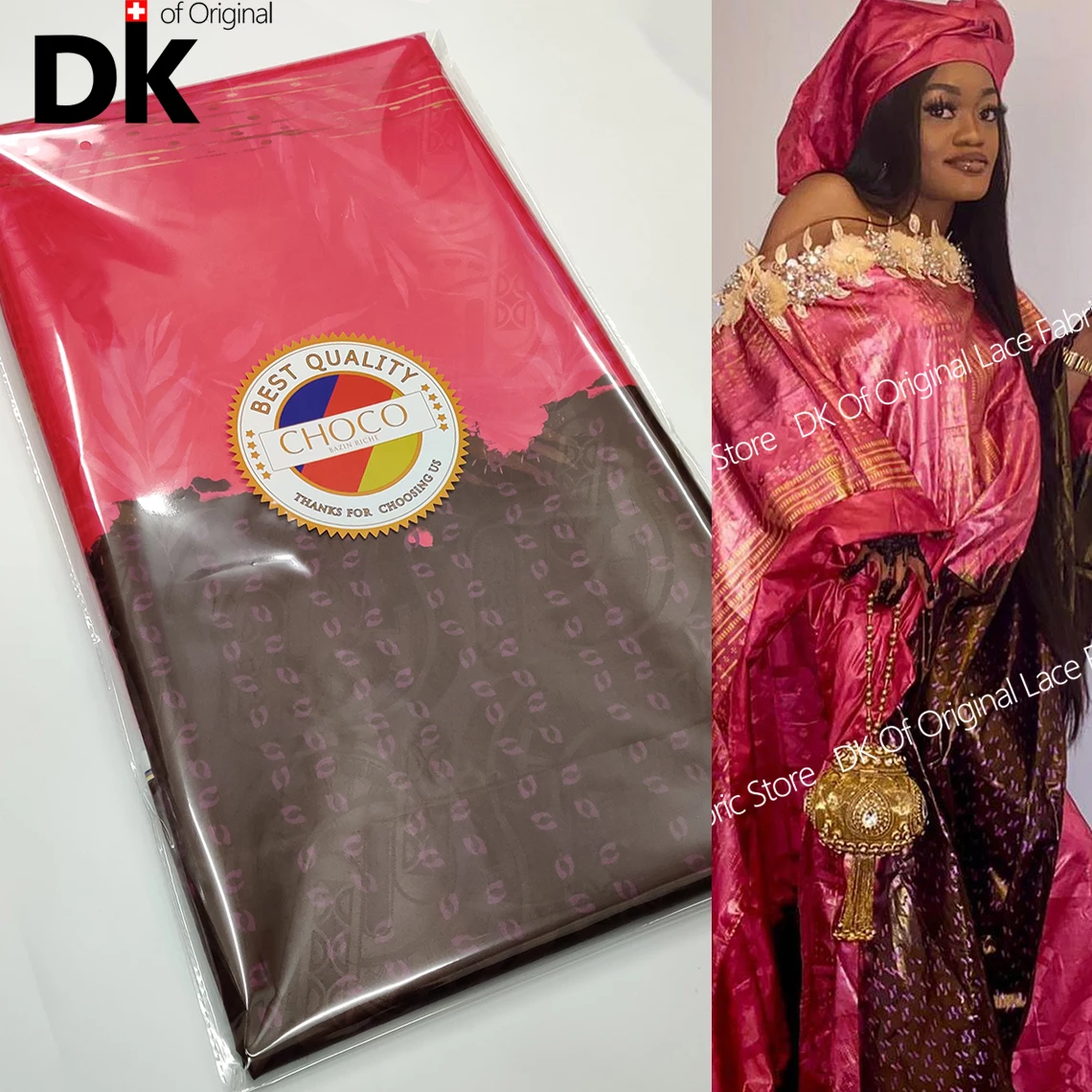 

5 ярдов, новый стиль, печать раковины, роскошная 2022 новая жаккардовая кружевная ткань для нигерийских раковин, роскошный свадебный материал