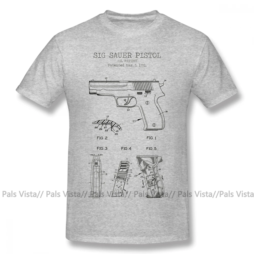 Sig SAUER футболка с пистолетом печатных прикольные футболки рубашки короткими