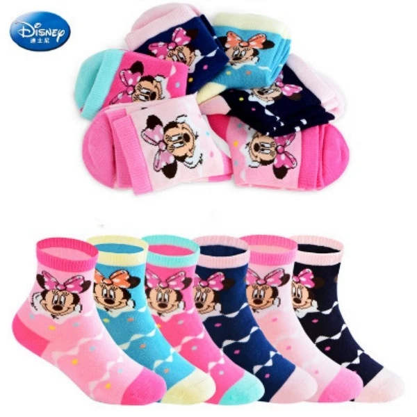 Minnie3 Новые милые детские носки с рисунком Минни и Микки Мауса, Дисней хлопковые короткие носки для мальчиков и девочек, Размер 14-22 см - Цвет: Minnie3