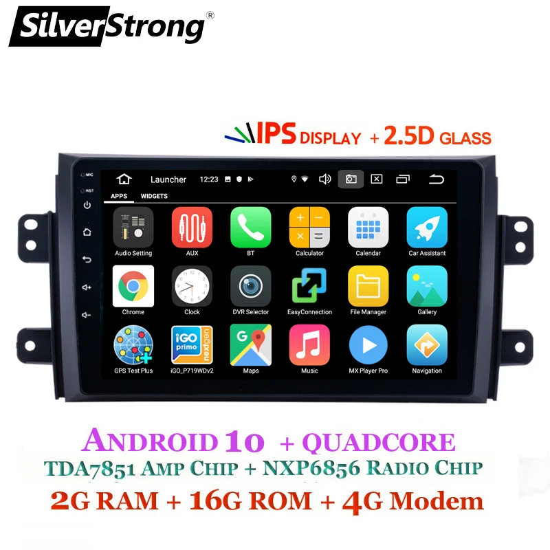 SilverStrong ips 2.5D 2Din Android10 радио автомобиля gps для SUZUKI SX4 MP4 MP3 Maruti радио для FIAT Sedici Navitel gps Navi