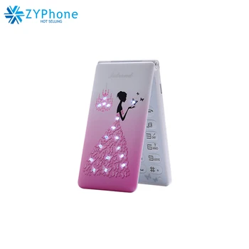 

New Unlocked Flip Phone KUH D11 Dual SIM 1800mAh Card Women Girls Lady Flower Cute LED Flashlight Cell clamshell Mobile Phone