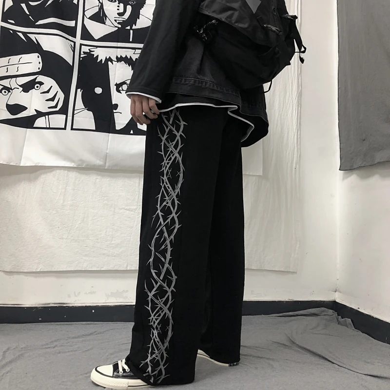 Осень новая Корейская версия Harajuku ретро дикие свободные прямые широкие Молодежные уличные девять очков мужские повседневные брюки