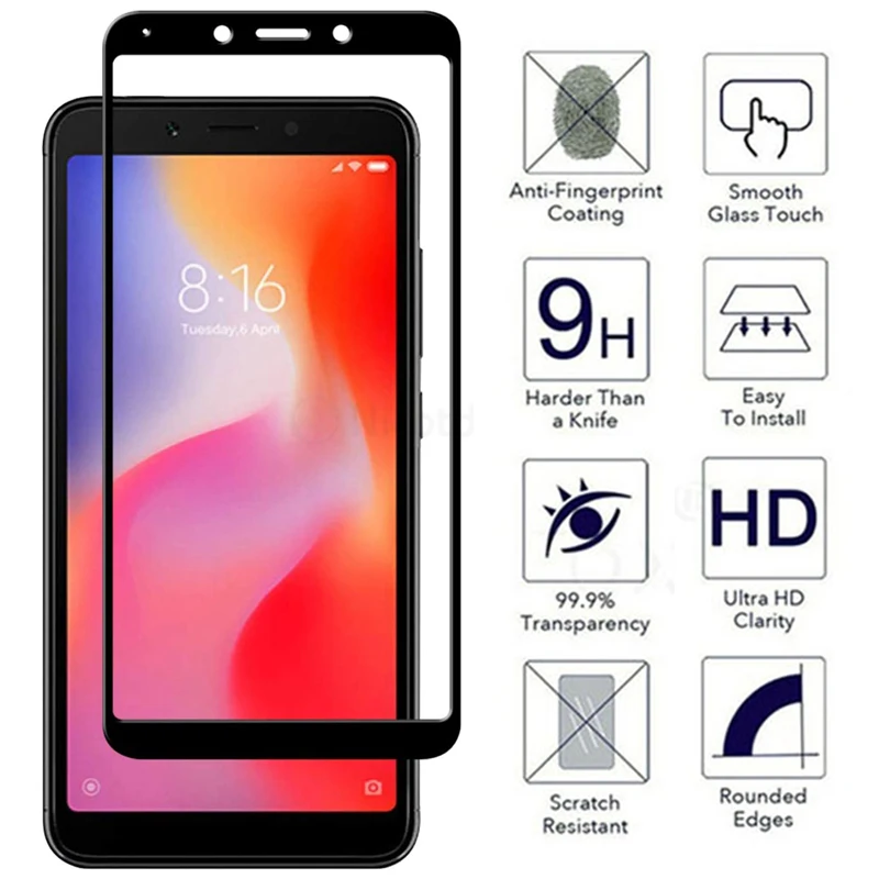 9H Tempered Glass For Xiaomi Redmi 6 6A 5 Plus 5 5A S2 4A 4X Screen Protector Glass Note 4 4X 5 5A 6 Pro Safety Protective Glass