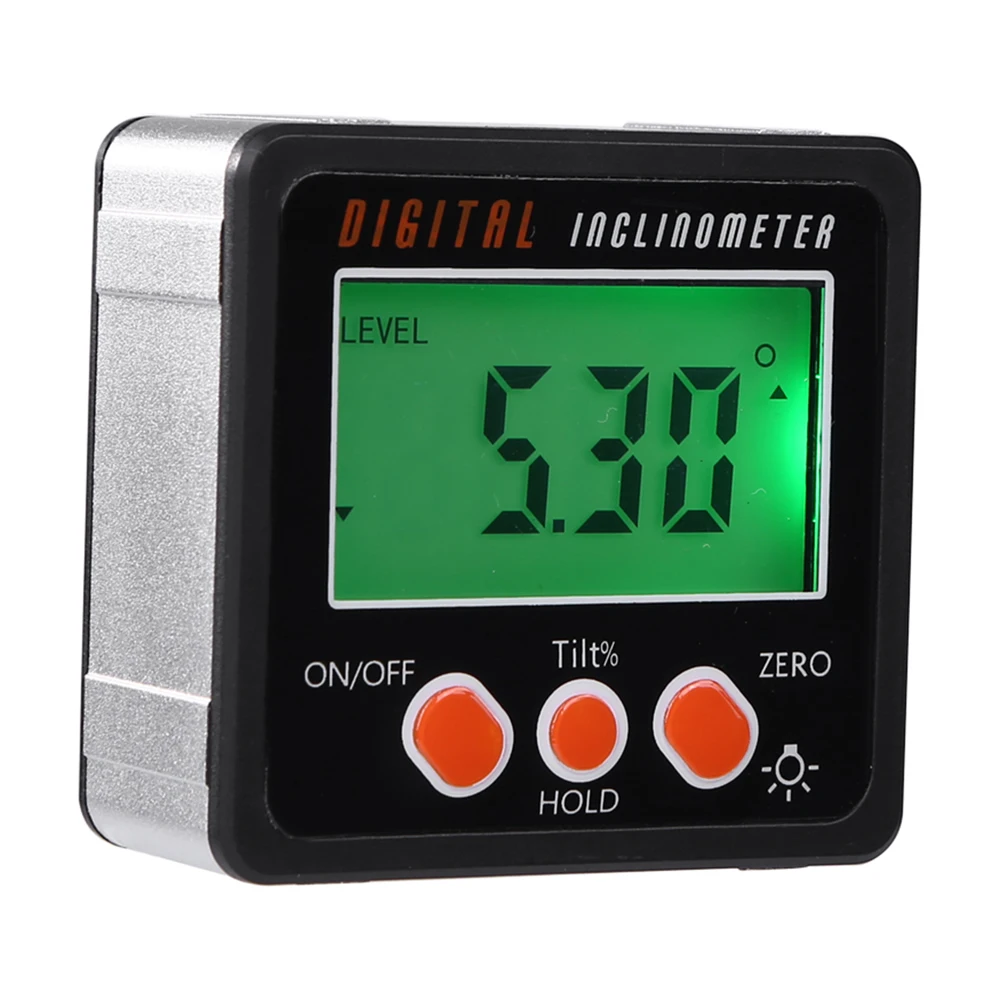 

Electronic Protractor Digital Inclinometer 0-360 Aluminum Alloy Digital Bevel Box Angle Gauge Meter Magnets Base Measuring tool