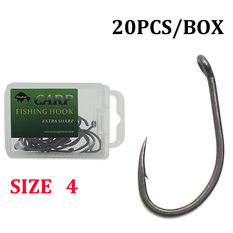 20PCS/Lot Carp fishing PTFE coating barbed hooks Japan Brand quality chod  hair rigs hooks for competition Accessory