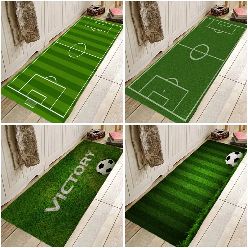 

Creative 3D Printing Footbal Field Hallway Carpet and Rugs for Bedroom Living Room Carpet Kitchen Bathroom Anti-Slip Floor Mats