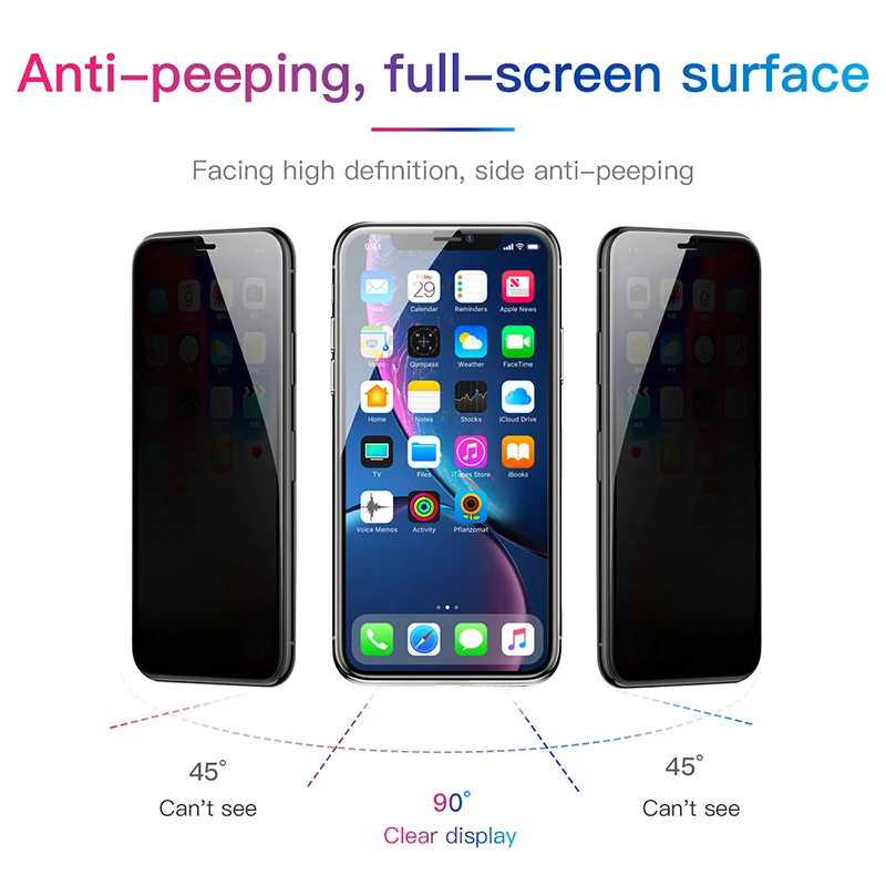 Baseus 0,23 мм защита для экрана для iPhone X XS XR XS Max закаленное стекло с анти-шпионской функцией полная защита для iPhone XS Max