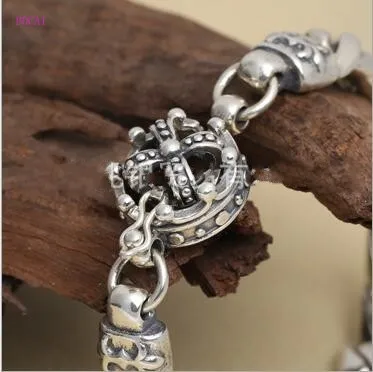 S925 чистое серебро, личные украшения, Ретро тайский серебряный мужской браслет для мужчин, стиль, модный популярный браслет