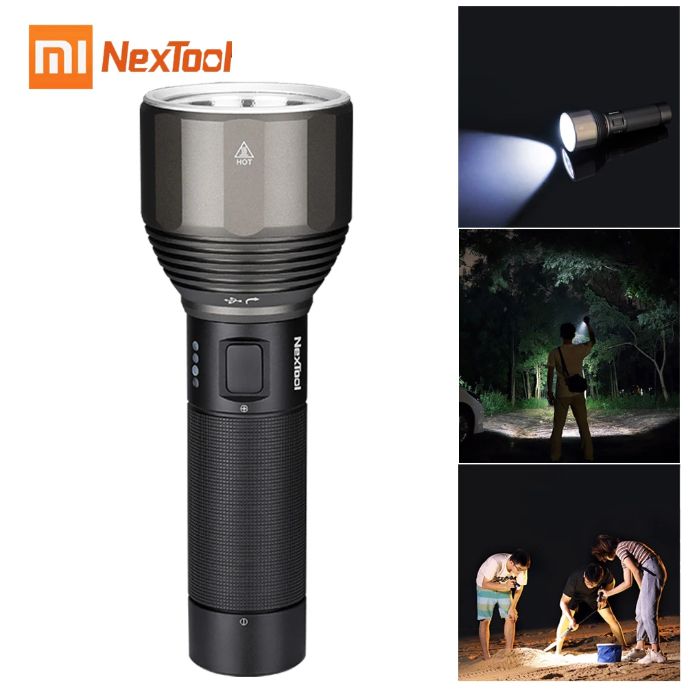 

Xiaomi Youpin Nextool 2000Lm 380M Usb-C Rechargeable 5 Modes Ipx7 Waterproof Led Flashlight Type-C Seaching Torch For Camping