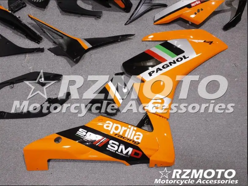 4 подарки ABS литья под давлением полный обтекатель комплект подходит для Aprilia RSV4 1000 2009- 09 10 11 12 13 14 набор на заказ Оранжевый Черный
