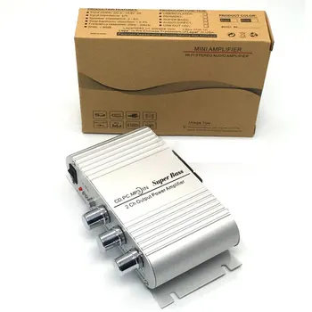 LP-808 パワー車のアンプ MP3 ラジオオーディオステレオ低音スピーカーブースタープレーヤーバイクホーム PC DVD CD 12-14.4V 2A 黒