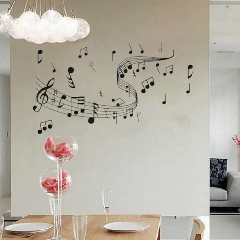 Notação Musical Adesivo de Parede Decalque Da Parede Da Música Home Decor  Removível Murais Da Arte Da Parede da Sala Crianças Quarto Do Berçário  Decoração - AliExpress