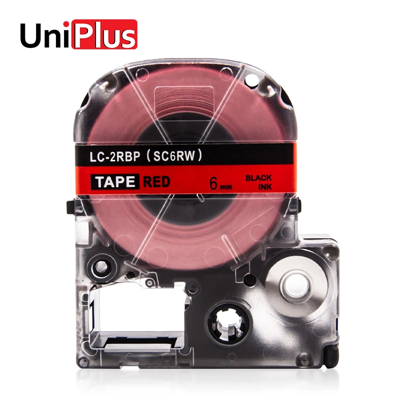 UniPlus Black on Red Labelmaker 6mm for Epson King Jim SC6RW LC2RBP