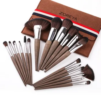 

18pcs Makeup Brushes Kit Loose Powder Brush Foundation Blush Brush Eyebrow Comb Fan Brush Set With Bag Makeup Brush