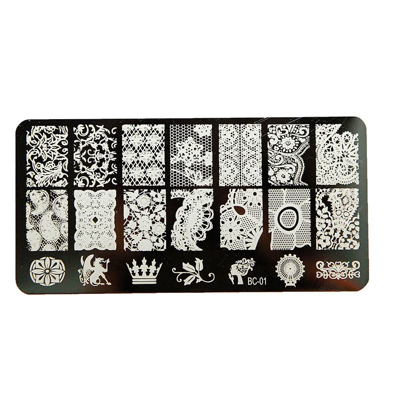 

12*6cm Nail Stamping Plates DIY Image Plastic Nail Art Manicure Templates Salon Beauty Polish Print Tools