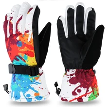 Дышащие Нескользящие прочные теплые лыжные перчатки для катания на лыжах и снегоходах водонепроницаемые ветрозащитные теплые флисовые перчатки для езды на мотоцикле