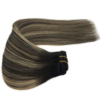 

Remy Hair Clip In Human Hair Extensions Full Head Natural Black to Light Brown Honey Blonde Ombre Straight Hair Extensions 120g