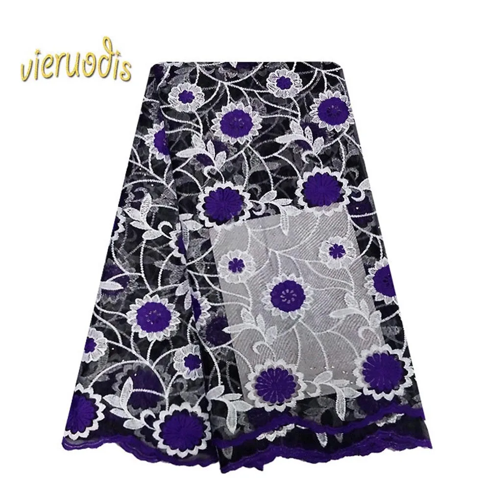 

5 Yard African Stones Net Lace Spot New African Net Cloth with Diamond Embroidery Lace