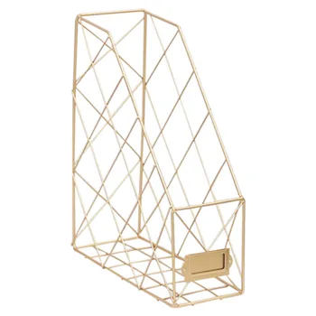 

Creative Ins Nordic Wrought Iron Grid File Storage Rack Office Desk Single Layer Finishing Rack Rack-Gold