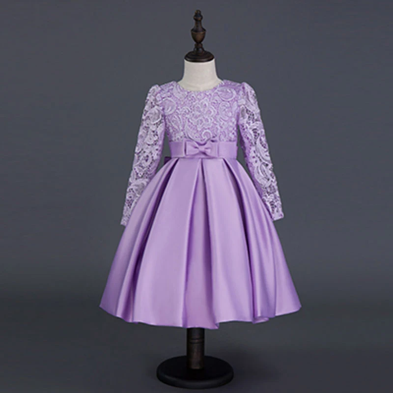 Вечерние платья-пачки с длинными рукавами для девочек 6 лет; нарядное кружевное платье принцессы для девочек