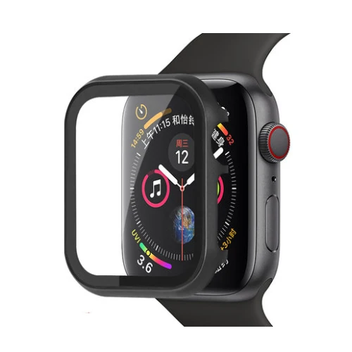 Смотреть фильм и защитный чехол для apple watch 42mm 38 мм apple watch 4 5 44 мм 40 мм крышки наручных часов iwatch серии 5/4/3/2/1 HD Прозрачная ультра-тонкая - Цвет: black