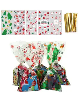 

Halloween Candy Bag Christmas Candy Packaging Bag Santa Gift Bag Biscuit Packaging OPP Flat Pocket 250 Cps