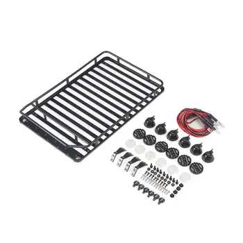 

Kuulee Professional Roof Rack Luggage Carrier with 6 LED Light for 1/10 RC Crawler for D90 for Axial Scx10 for RC Cars Toy Parts