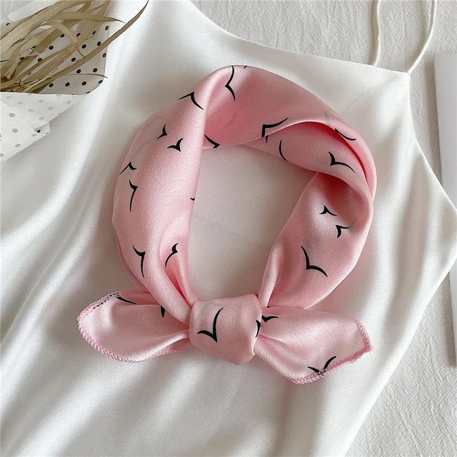 2021 Square Silk Scarf Women Fashion Print Small Neck Scarfs Office Lady Hair Band Foulard Hand Kerchief Female Bandana Shawl FX-242