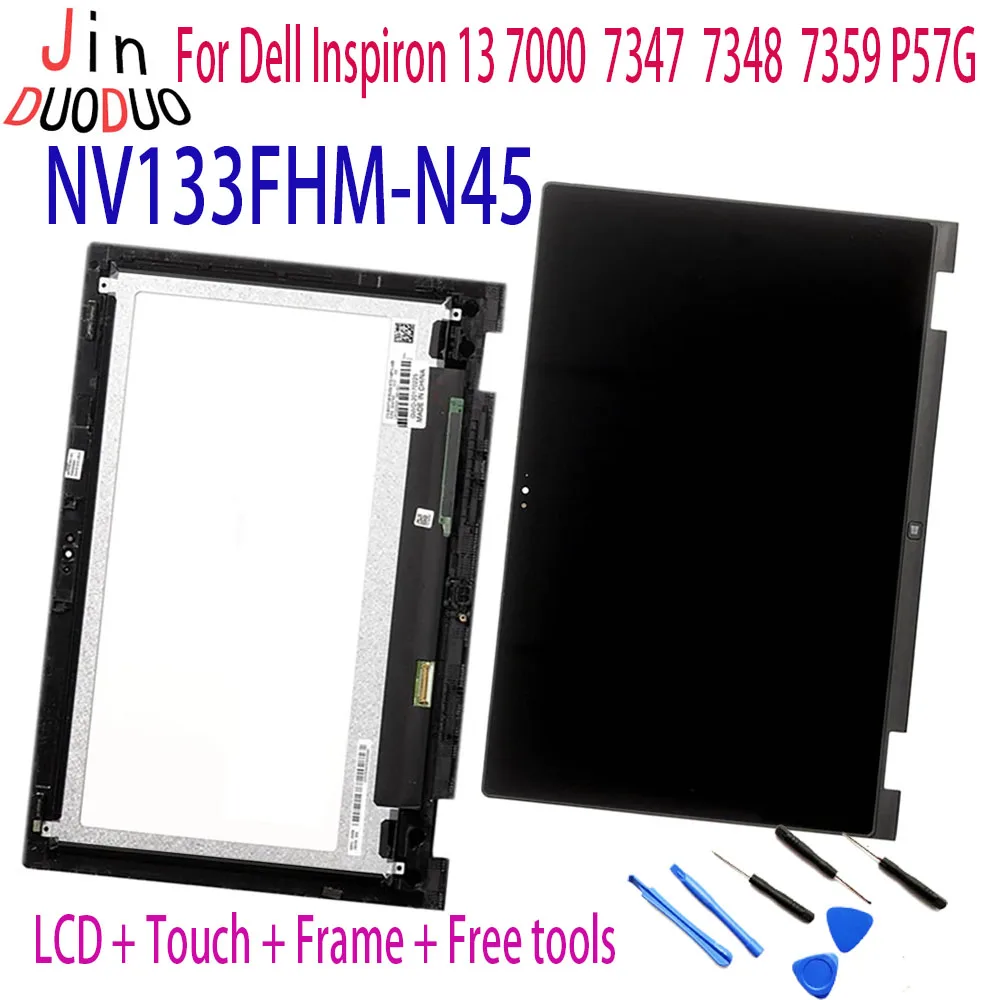 13.3 "Originale Per Dell Inspiron 13 7000 7347 7348 7359 P57G Lcd Display Lcd Completo Touch Digitizer Screen Assembly Nv133Fhm-N45