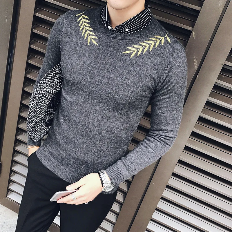 Mannelijke Truien Voor Mannen Camisolas Homens Zwart Wit Grijs broin Stijlvolle Slim Fit Elegante Trui Hombre Kazak Erkek