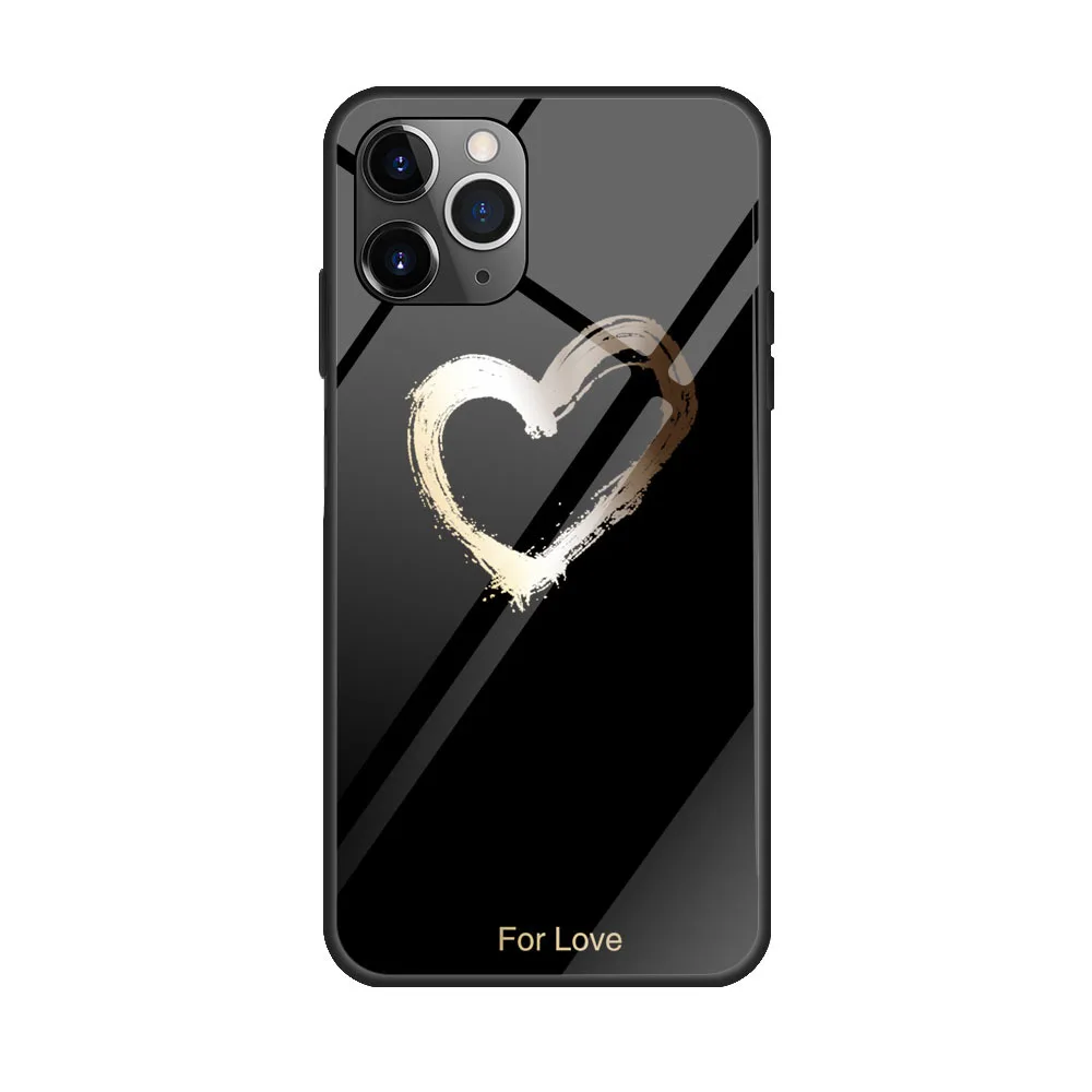 Чехол из закаленного стекла с принтом для iPhone 11 Pro MAX X XS XR звездное небо цветок чехол для iPhone 7 8 Plus 6 6s цветные Чехлы Coque - Цвет: 1103