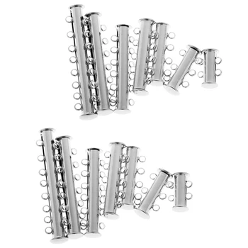

14 Pieces Brass Multi Strand Slide Magnetic Clasps Jewelry Findings