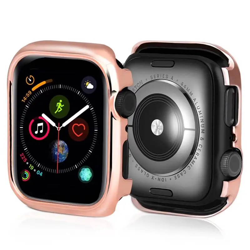 Премиум Защитный чехол для Apple Watch Series 4 40 мм 44 мм пластиковый чехол с покрытием рамка для iWatch 4 Чехол-бампер аксессуары