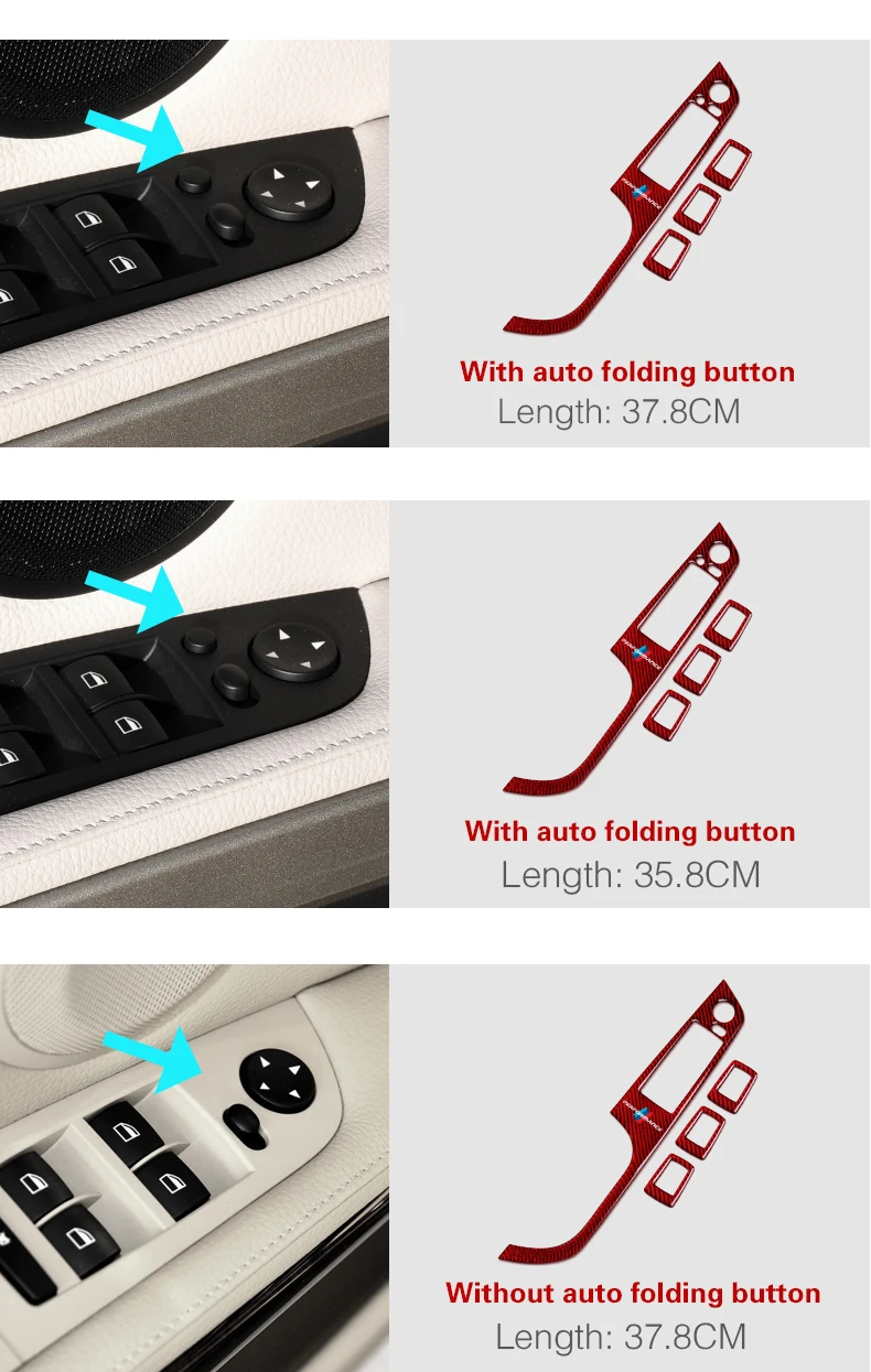 Автомобильный интерьер из углеродного волокна М МОЩНОСТЬ производительность переключатель окна Декор панель подлокотника наклейки для авто для BMW e90 e92 e93 аксессуары