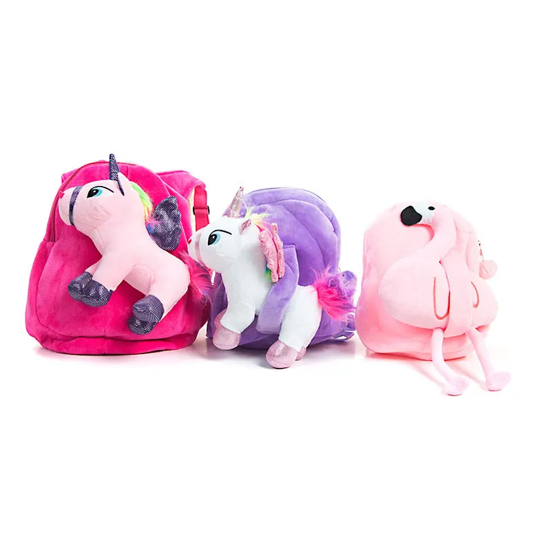 Kawaii Единорог Рюкзак Милый Единорог Фламинго плюшевый рюкзак детский мультяшный плюшевый школьный рюкзак уличный дорожный рюкзак игрушка