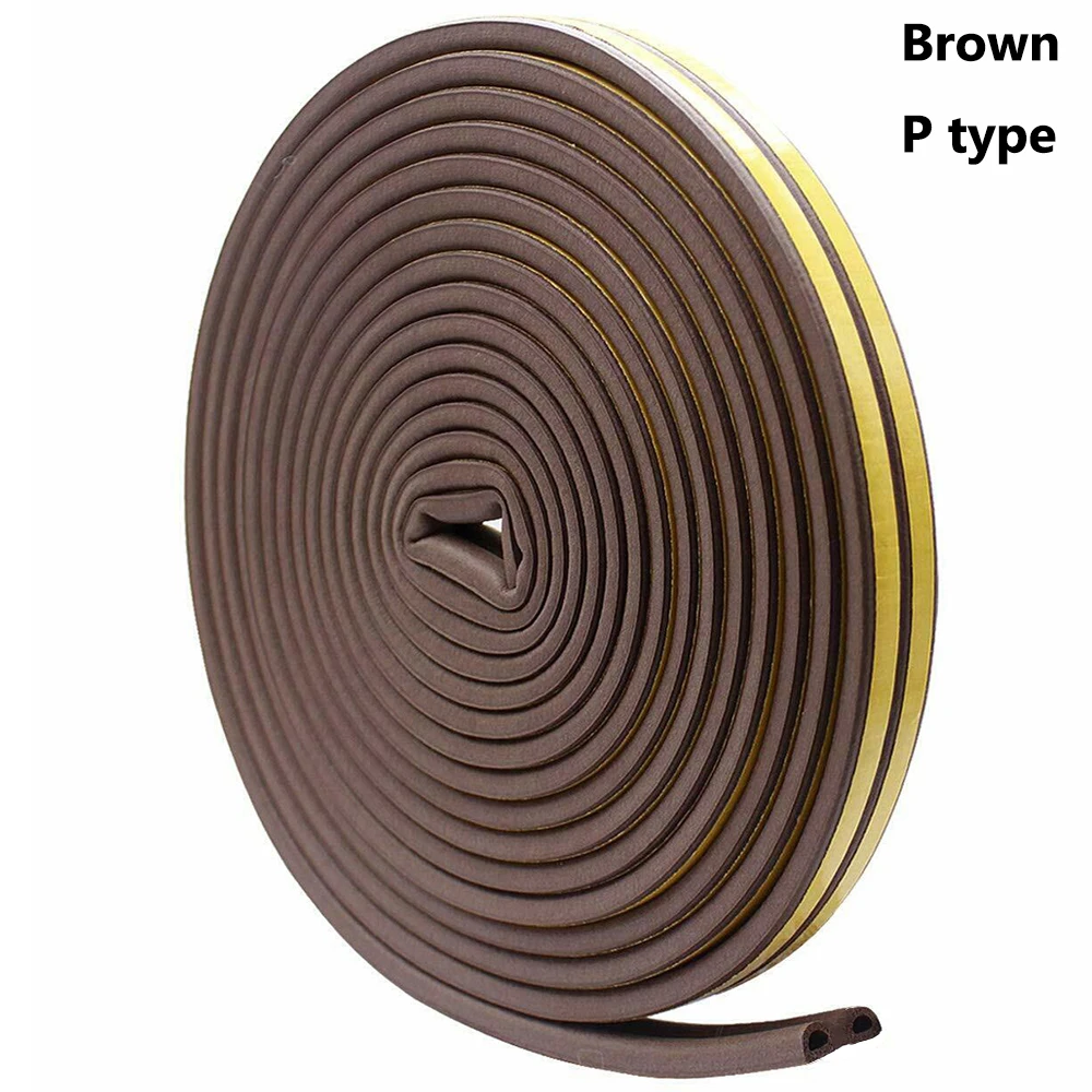 Brown-P Type 5/10M D/E/P/I Тип пены прогноз Excluder самоклеющиеся оконные и дверные профили этиленового пропилен-каучука прокладки окна аксессуары пыли уплотнительная лента - Цвет: Brown-P Type