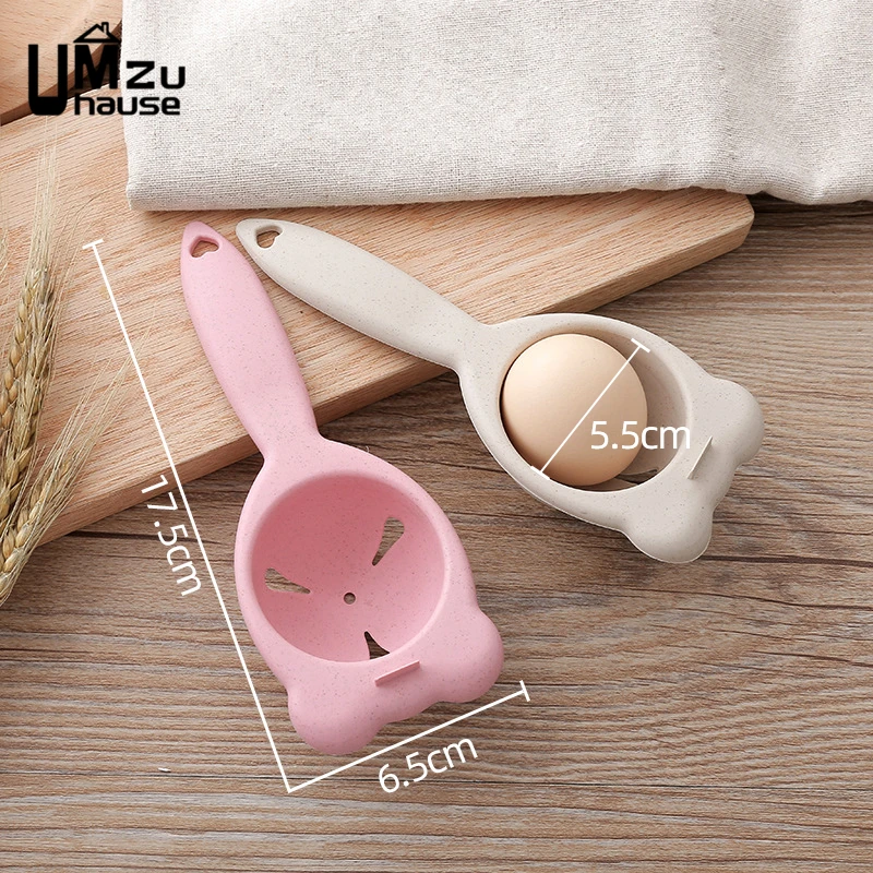 Cute Egg White Yolk Separator Holder Kitchen Cake Tools Clear Liquid Filter Gadget Dinner Cooking Sieve Divider Portable Storage egg beater eggshell separator egg shell opener egg separator egg piercer